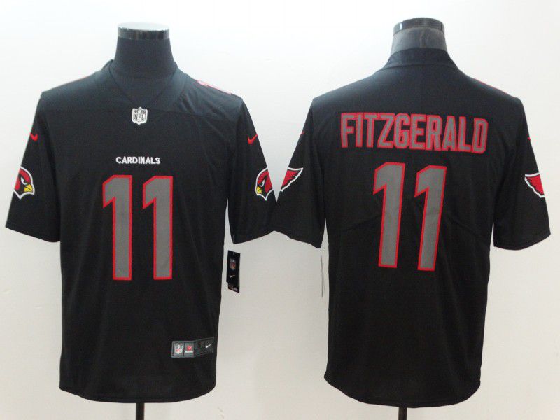 Men Arizona Cardinals 11 Fitzgerald Nike Fashion Impact Black Color Rush Limited NFL Jerseys